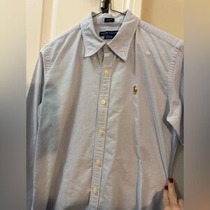 Ralph Lauren Women’s slim fitLight blue Button Down Shirt
